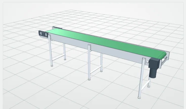 3D-Modell eines konfigurierten Förderbands
